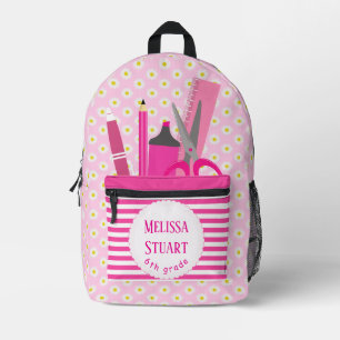 Girl Pink Stationeries für ihre Print Cut Sew Bag Bedruckter Rucksack