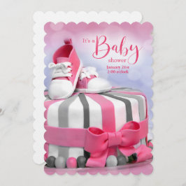 Girl Pink und Lila Baby Shows Kinderdusche Einladung