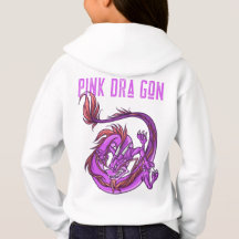 Girl Pink und Pink Dra Gon - Comic Style Dragon