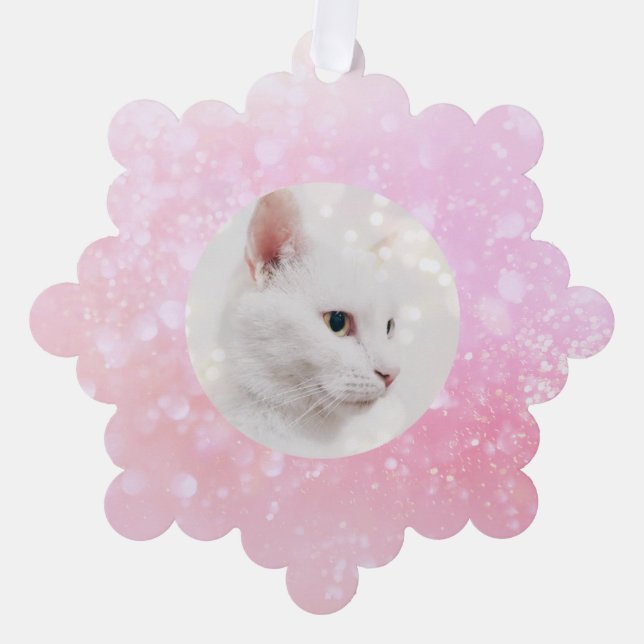 Girl-Pink-Urlaubsrahmen Ornament Karte (Vorderseite)