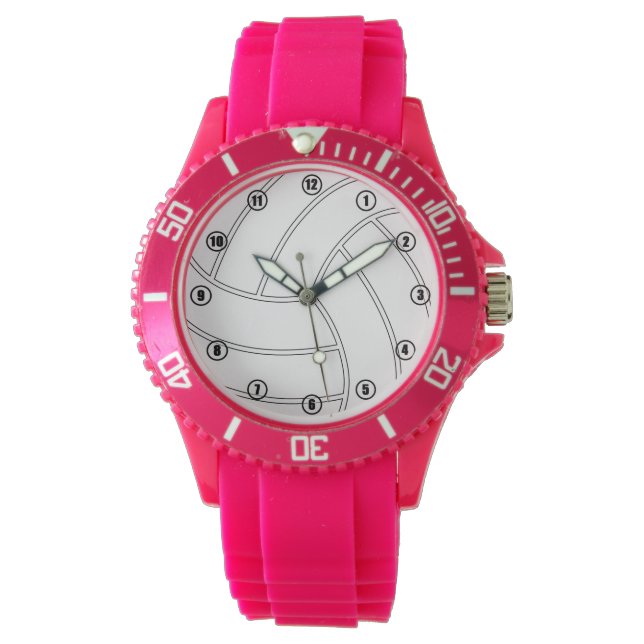 Girl Pink Volleyball Sports Watch Armbanduhr (Vorderseite)