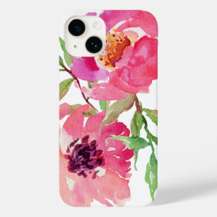 Girl Pink Watercolor Floral Pattern Case-Mate iPhone 14 Hülle