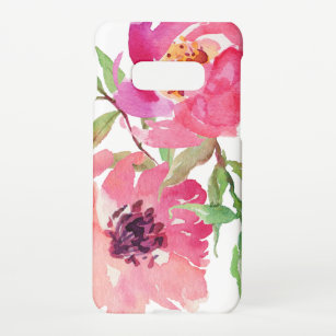 Girl Pink Watercolor Floral Pattern Samsung Galaxy S10E Hülle