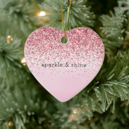 Girl Pink Watercolor Glitzy Sparkle Glitzer Keramik Ornament