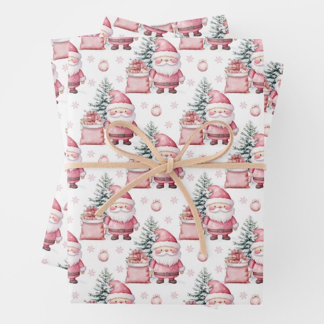 Girl Pink Weihnachten Weihnachtsgeschenke Geschenkpapier Set (Beispiel)