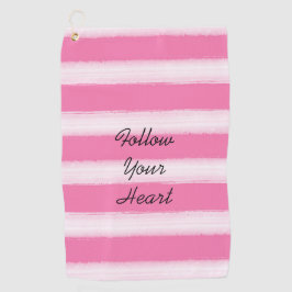 Girl Pink White Stripes Golfhandtuch