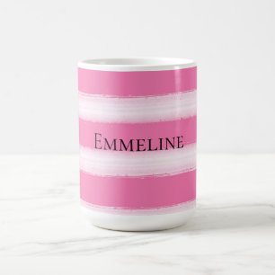 Girl Pink White Stripes Kaffeetasse