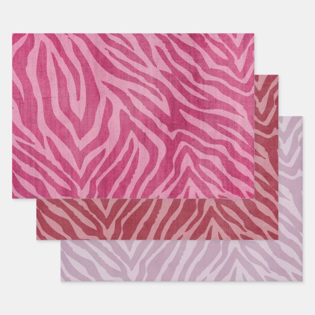 Girl Pink Zebra Animal Print Geschenkpapier Set (Set)