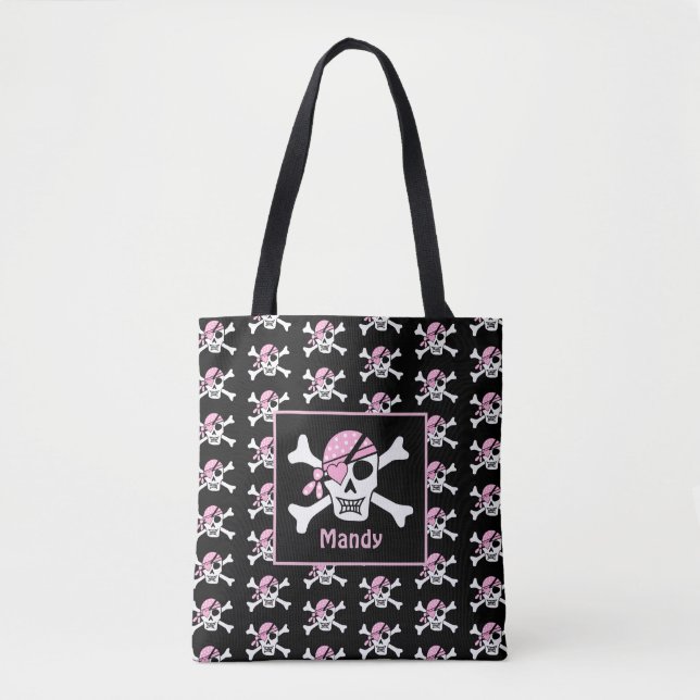 Girl Pirate Skull und Bones Black (Vorderseite)
