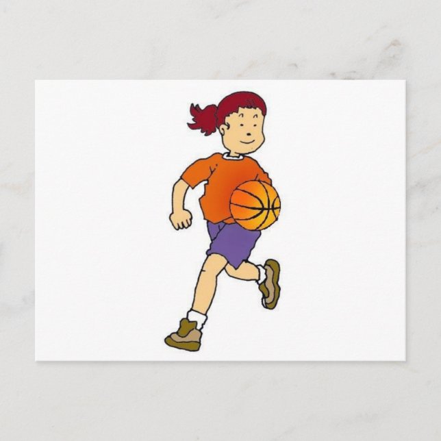 Girl Playing Basketball Postkarte (Vorderseite)