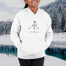 Girl Playing Ice Hockey Team Spieler Mädchenname Hoodie