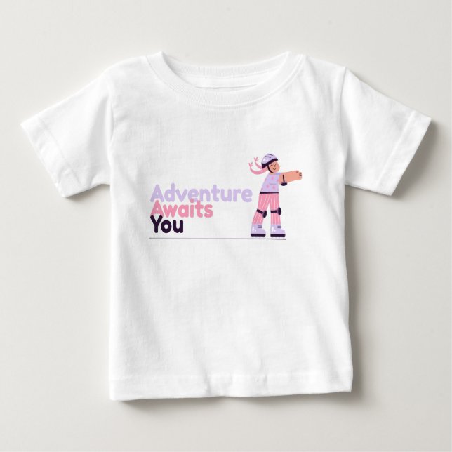 Girl Playing mit Skaten Pink Baby T-shirt (Vorderseite)