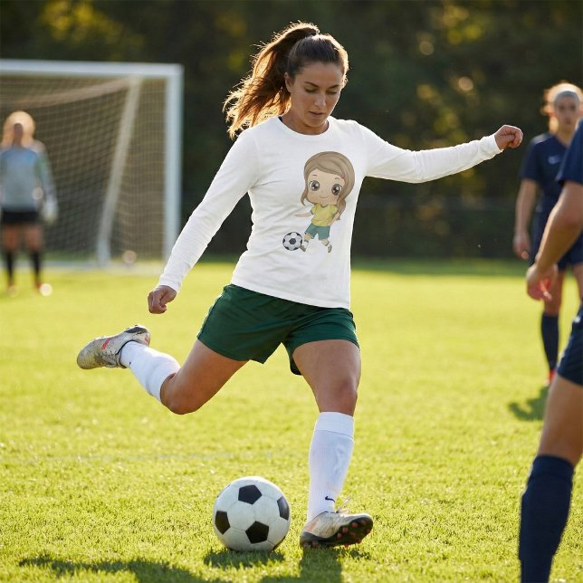 Girl Playing Soccer Adorable Kids Sports T-Shirt (Von Creator hochgeladen)