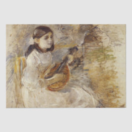 Girl Playing the Mandolin (von Berthe Morisot) Seidenpapier