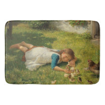 Girl Playing with Chicks (Hen und Huhn)