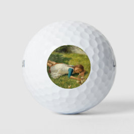 Girl Playing with Chicks (Hen und Huhn) Golfball