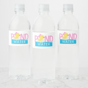 Girl Pond Water Wasserfarbe Gummi Duck Wasserflaschenetikett