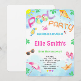 Girl Pool Einladung zum Geburtstag