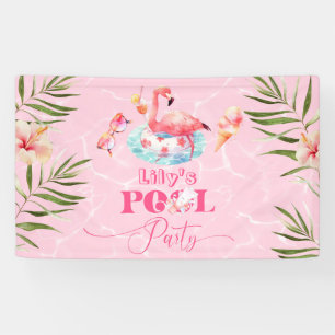 Girl Pool Geburtstagsparty Flamingo Empfang Banner