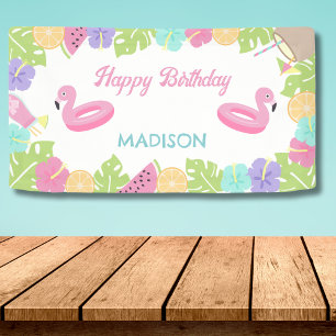 Girl Pool Party Banner