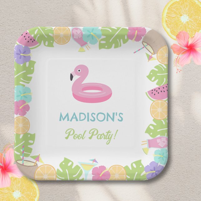 Girl Pool Party Pappteller (Von Creator hochgeladen)