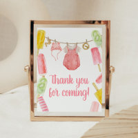 Girl Popsicle Baby Dusche Danke Karte