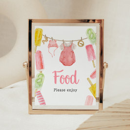 Girl Popsicle Baby Showfood Poster