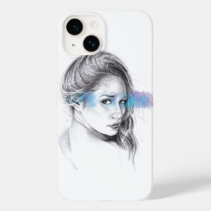 Girl-Portrait-Bleistift zeichnend Kunst Case-Mate iPhone Hülle
