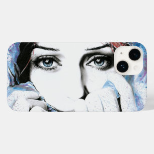 Girl-Portrait Hübsch Eyes Wasserfarbene Malerei Ku Case-Mate iPhone Hülle