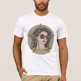 Girl-Portrait Vintager Stil T - Shirt Design
