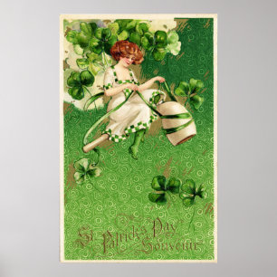 Girl Poster vom St. Patty's Day