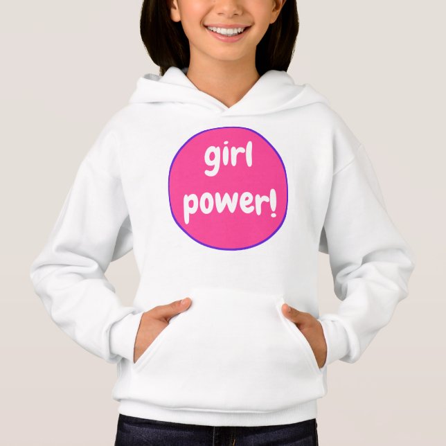 Girl-Power auf rosa und Lila Hoodie Sweatshirt (Vorderseite)