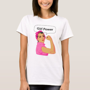 Girl-Power bearbeitbarer Text-T - Shirt