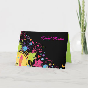 Girl Power Bright 16 . Geburtstag 16 Dankeschön-Ka Dankeskarte