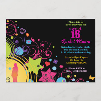 Girl Power Bright 16 . Geburtstag 16 Einladung