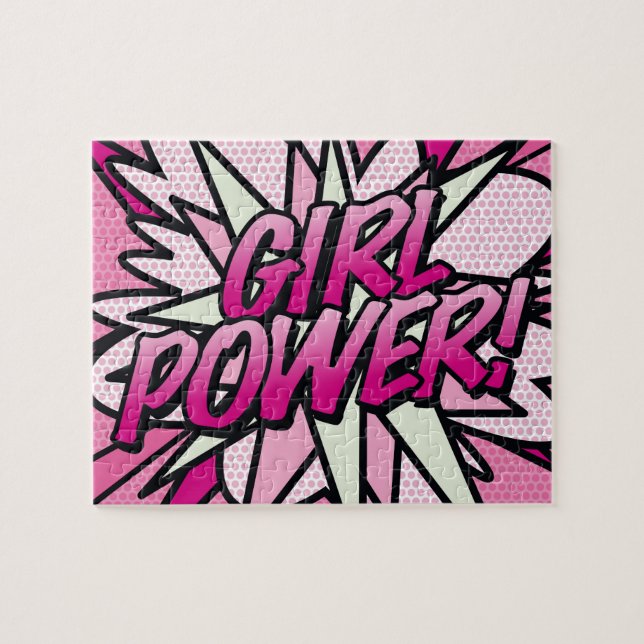 GIRL POWER Comic Pop Rosa Puzzle (Horizontal)