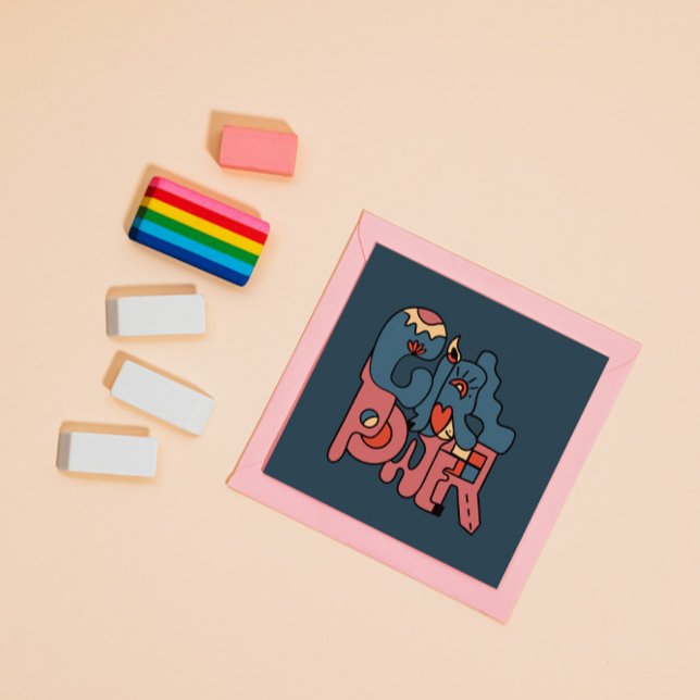 Girl Power Dark Version Feiertagskarte (Von Creator hochgeladen)