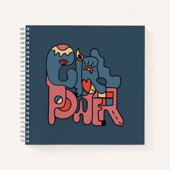 Girl Power Dark Version Notebook Notizbuch (Vorderseite)