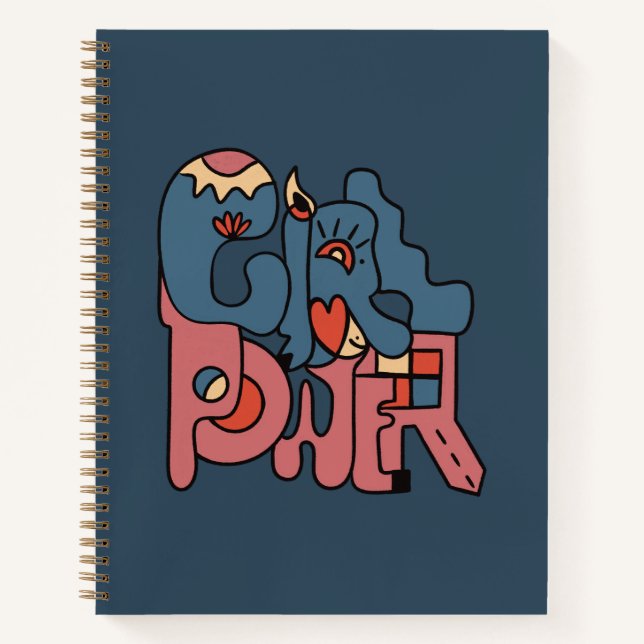 Girl Power Dark Version Notebook Notizbuch (Vorderseite)