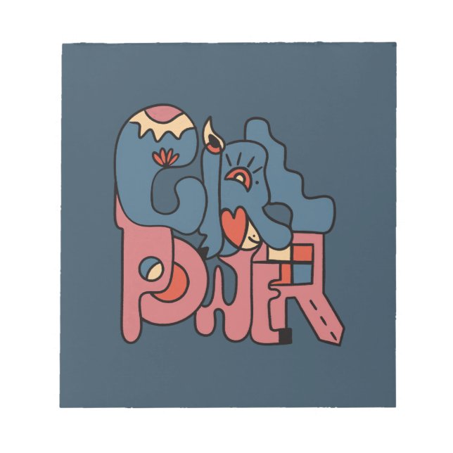 Girl Power Dark Version Notizblock (Vorderseite)