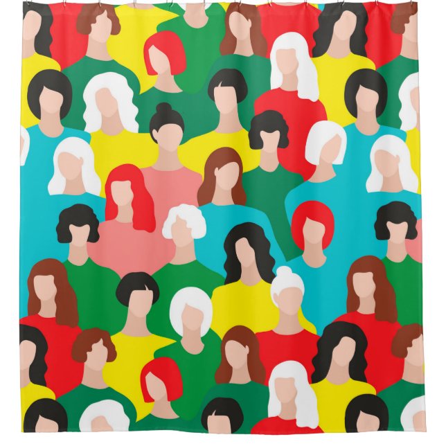 Girl-Power Duschvorhang (Vorderseite)