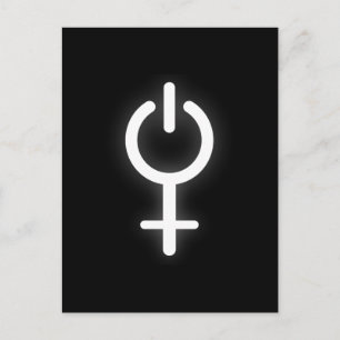 Girl Power Electronic Symbol for Gamer Female Sign Postkarte