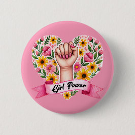 Girl Power Feminist Button
