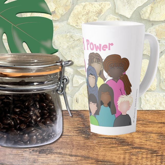 Girl Power Feminist Latte Tasse (Von Creator hochgeladen)