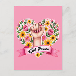 Girl Power Feminist Postkarte