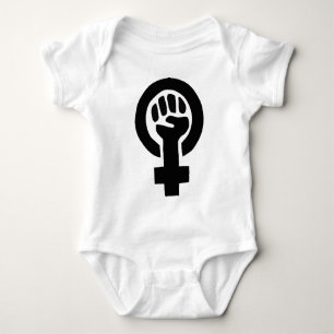 Girl Power Feminist Symbol Baby Strampler