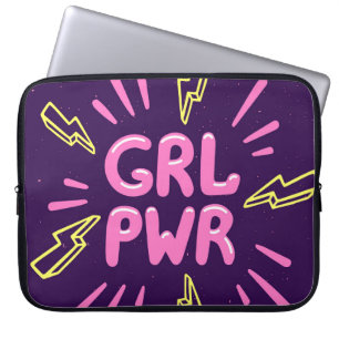 Girl Power feministischer Slogan, violetter Hinter Laptopschutzhülle