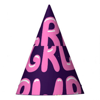 Girl Power feministischer Slogan, violetter Hinter Partyhütchen