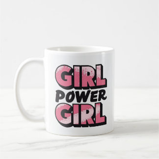 Girl-Power: Fette Typografie - Stärkung der grafis Kaffeetasse