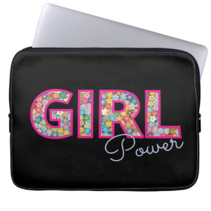 Girl Power Girly Colorful Floral Gifts For Her Laptopschutzhülle